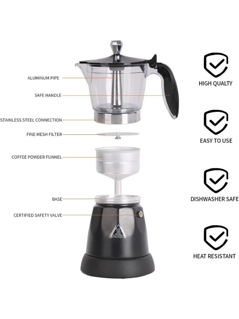 Electric Cuban Coffee Maker, 6-Cup or 3-Cup Espresso Machine for Home Brewing
